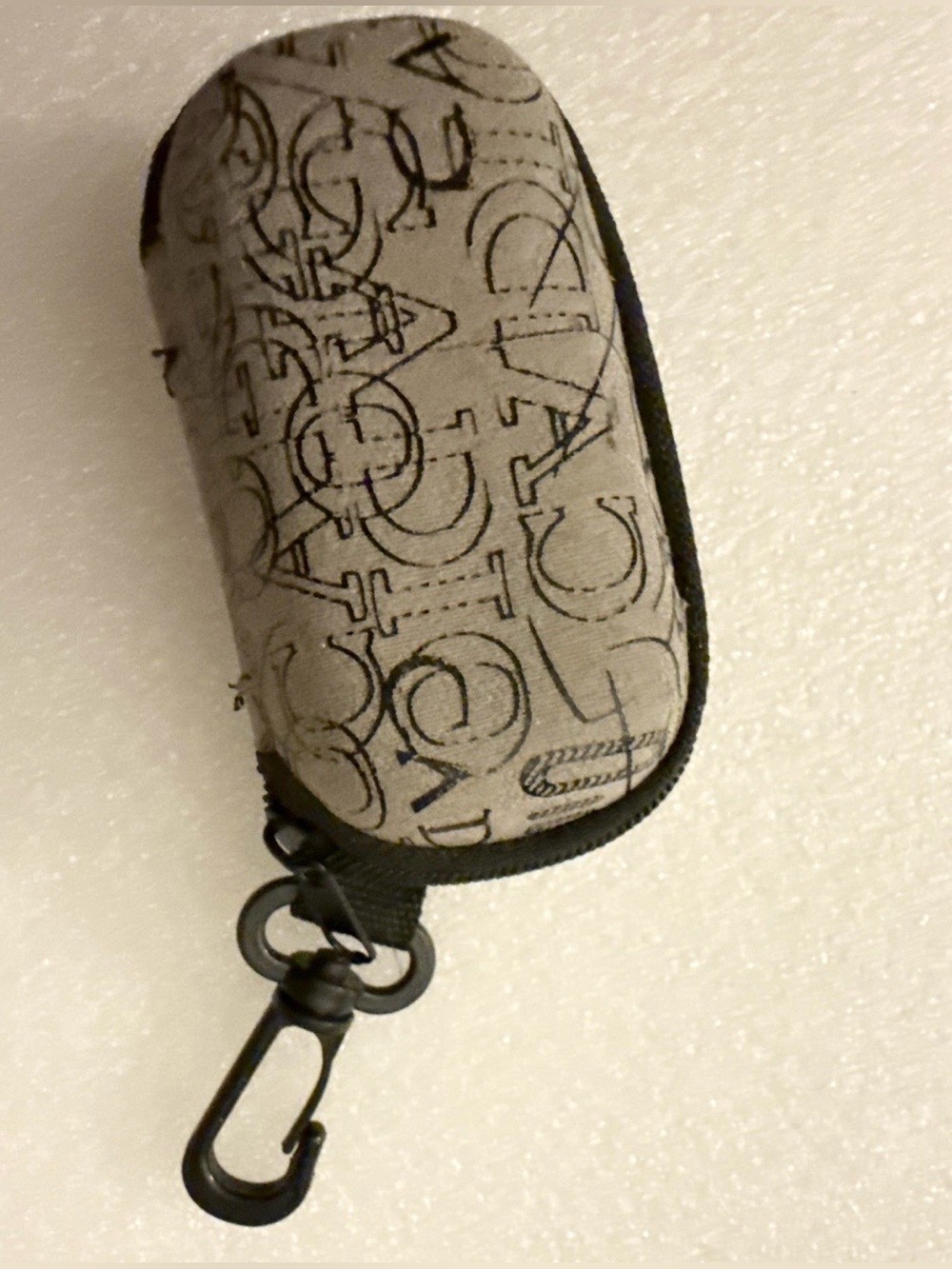 Compact Hard Shell Zipper Case with Carabiner 3.5" x 1.75" - CASE ONLY